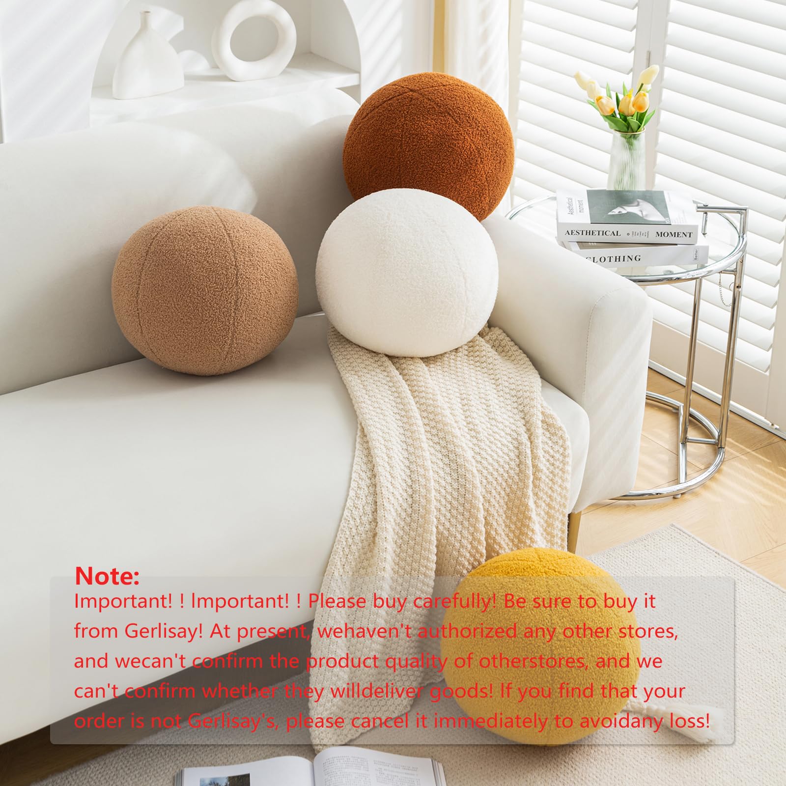 Gerlisay ball pillow on a sofa illustrates versatile decor and comfort