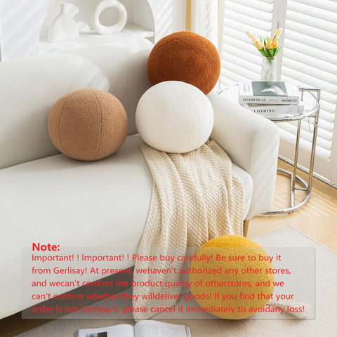 Gerlisay ball pillow on a sofa illustrates versatile decor and comfort