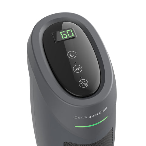 GermGuardian cleans a 153 sq ft room in about 12.5 minutes for quick refresh.