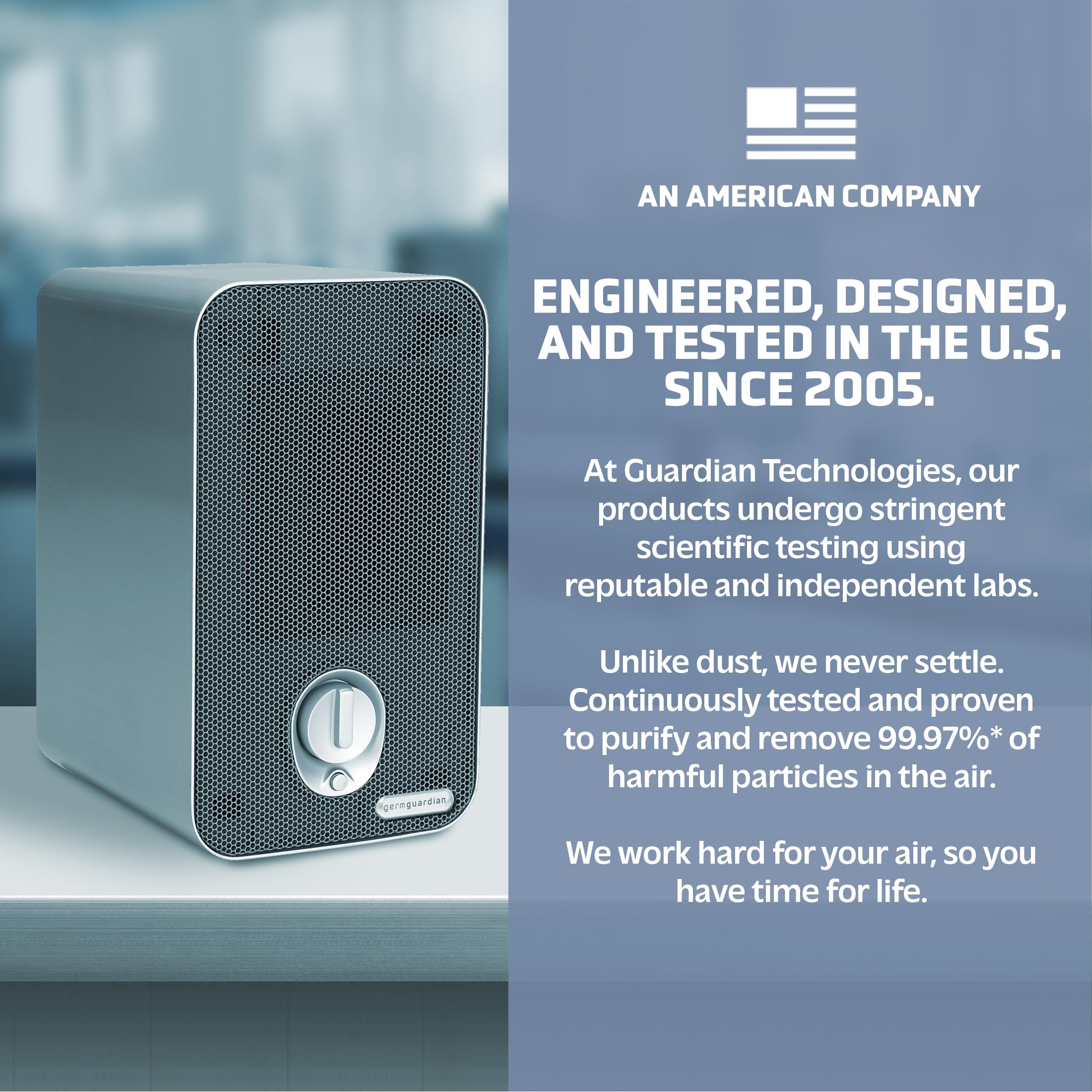 GermGuardian AC4100CA small-room purifier fits on desks or shelves.