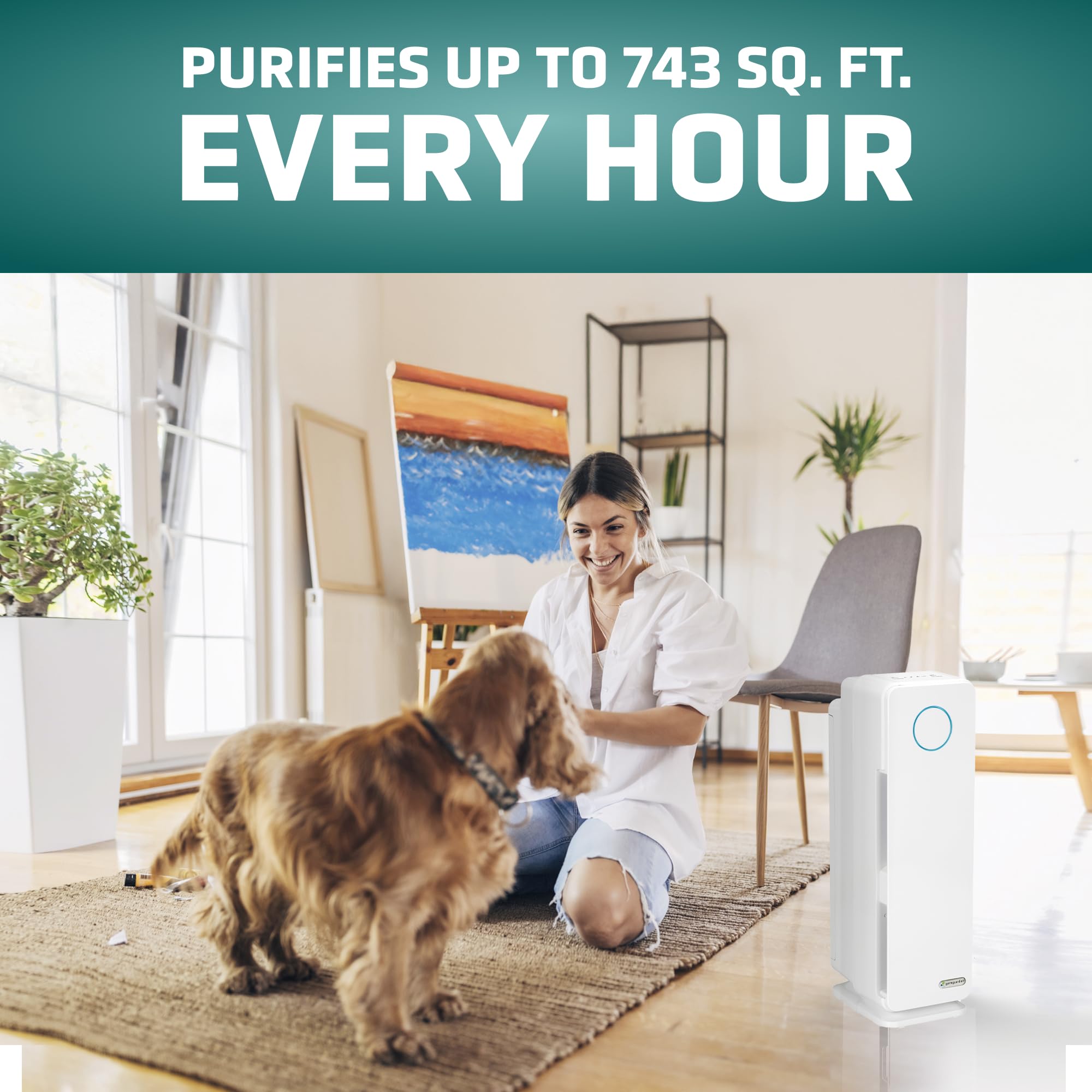 GermGuardian AC4300WPT Pet Pure filter captures pet dander and odors for cleaner air