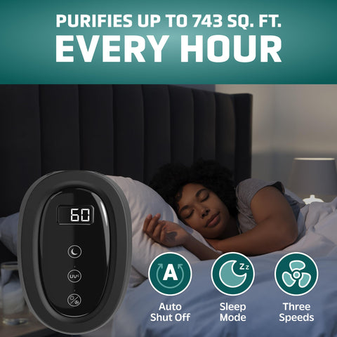 GermGuardian AC4880B side view: slim footprint for home placement