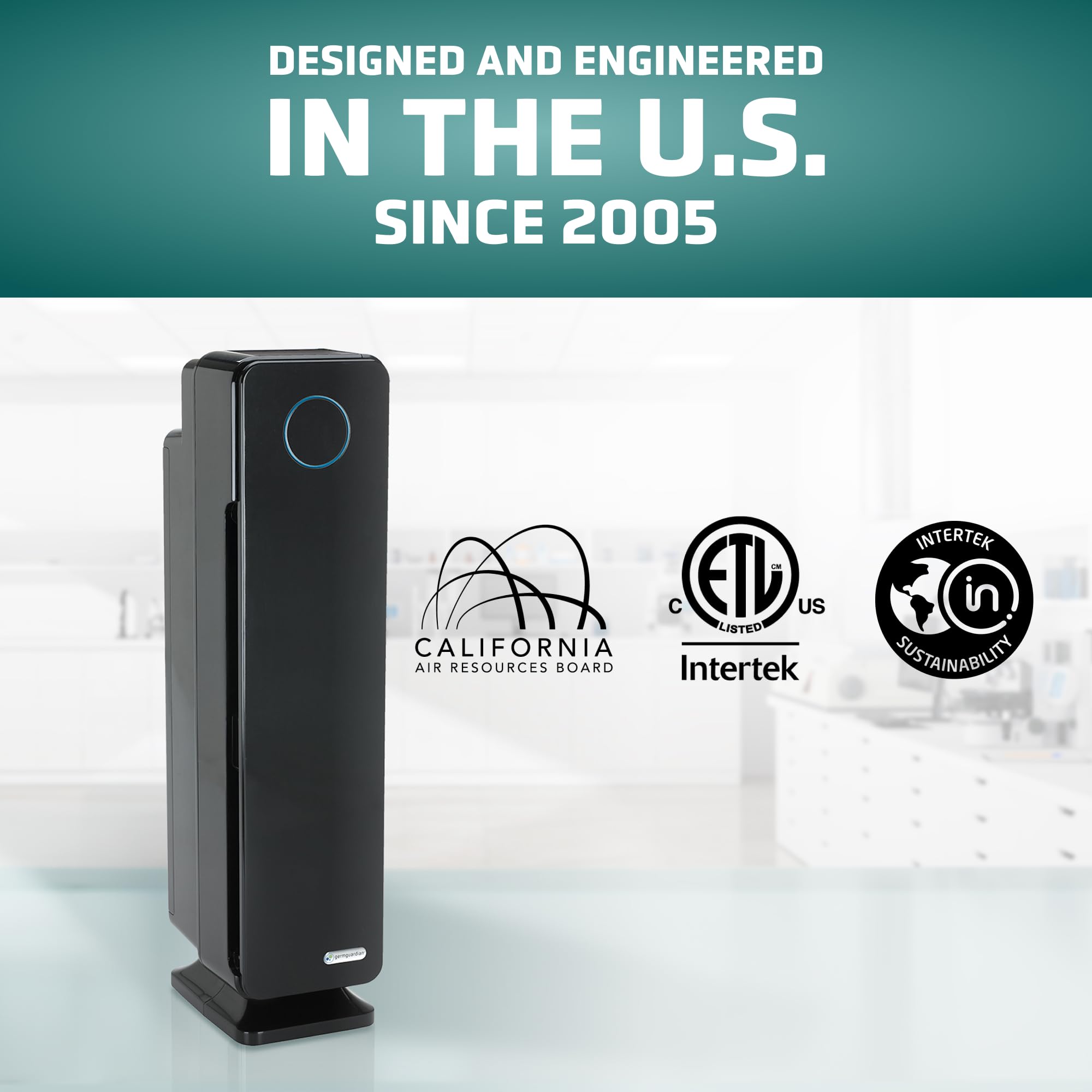 GermGuardian activated charcoal filter targets odors in shared living spaces.
