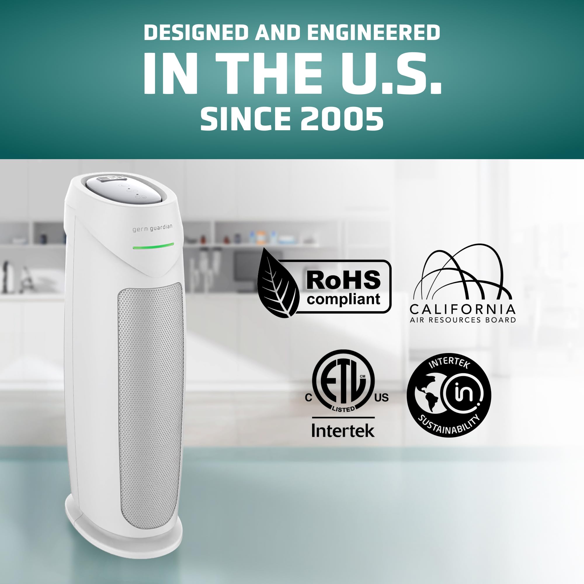 GermGuardian IntelliSense sensor monitors air quality and auto-adjusts speed