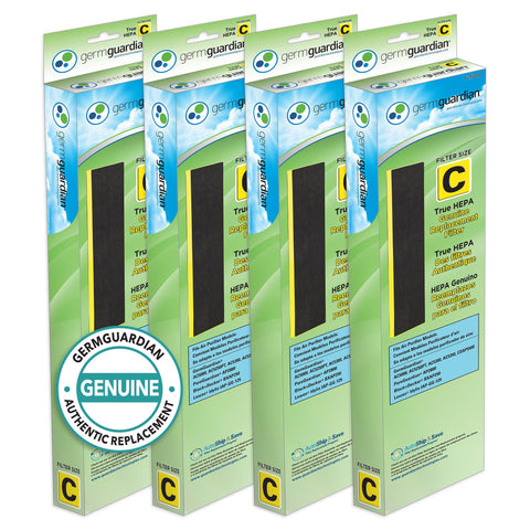 GermGuardian Filter C HEPA Pure 4-pack front view enhances air purifier upkeep