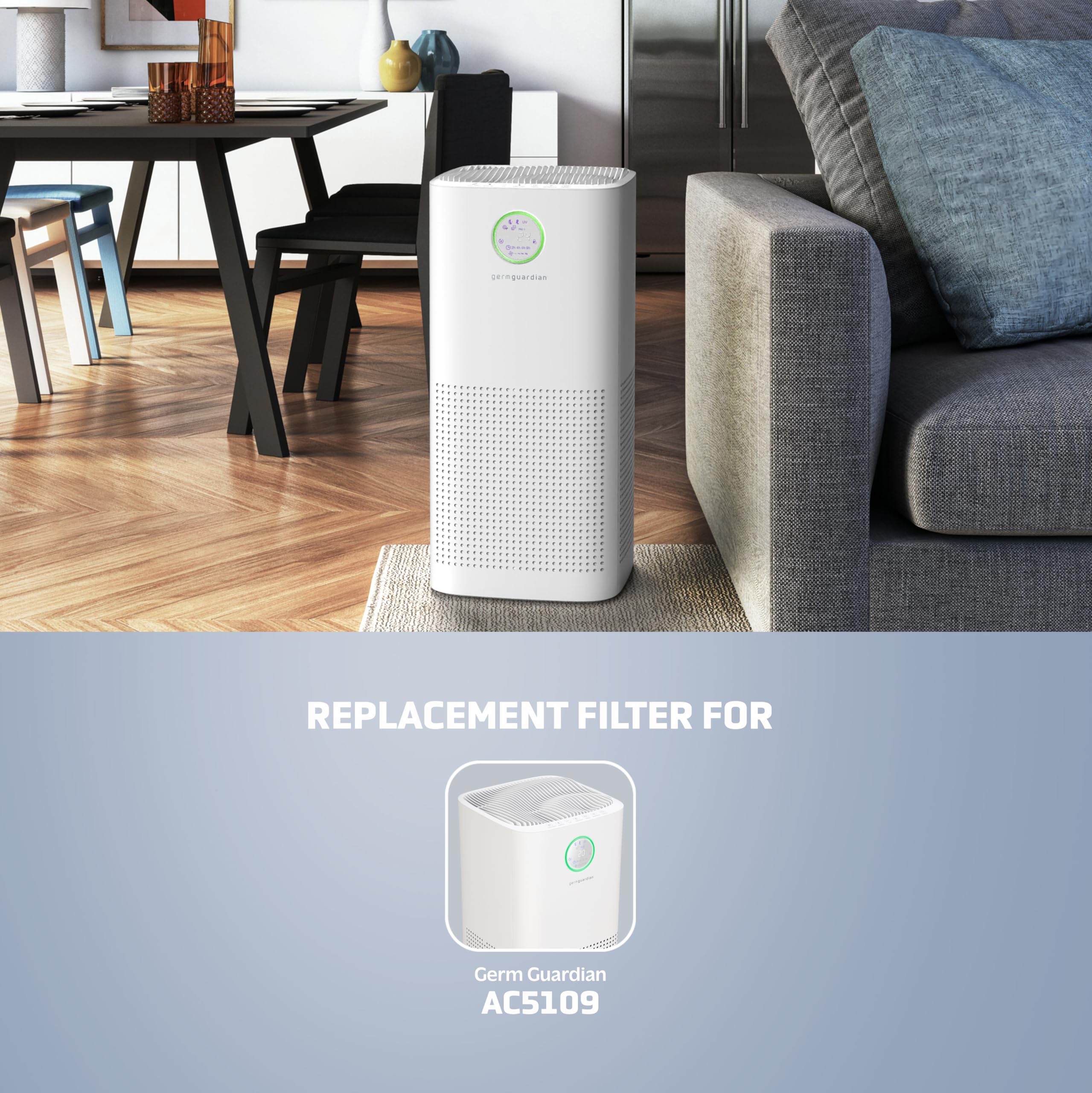 GermGuardian Filter O activated carbon pre-filter reduces odors from cooking and smoke.
