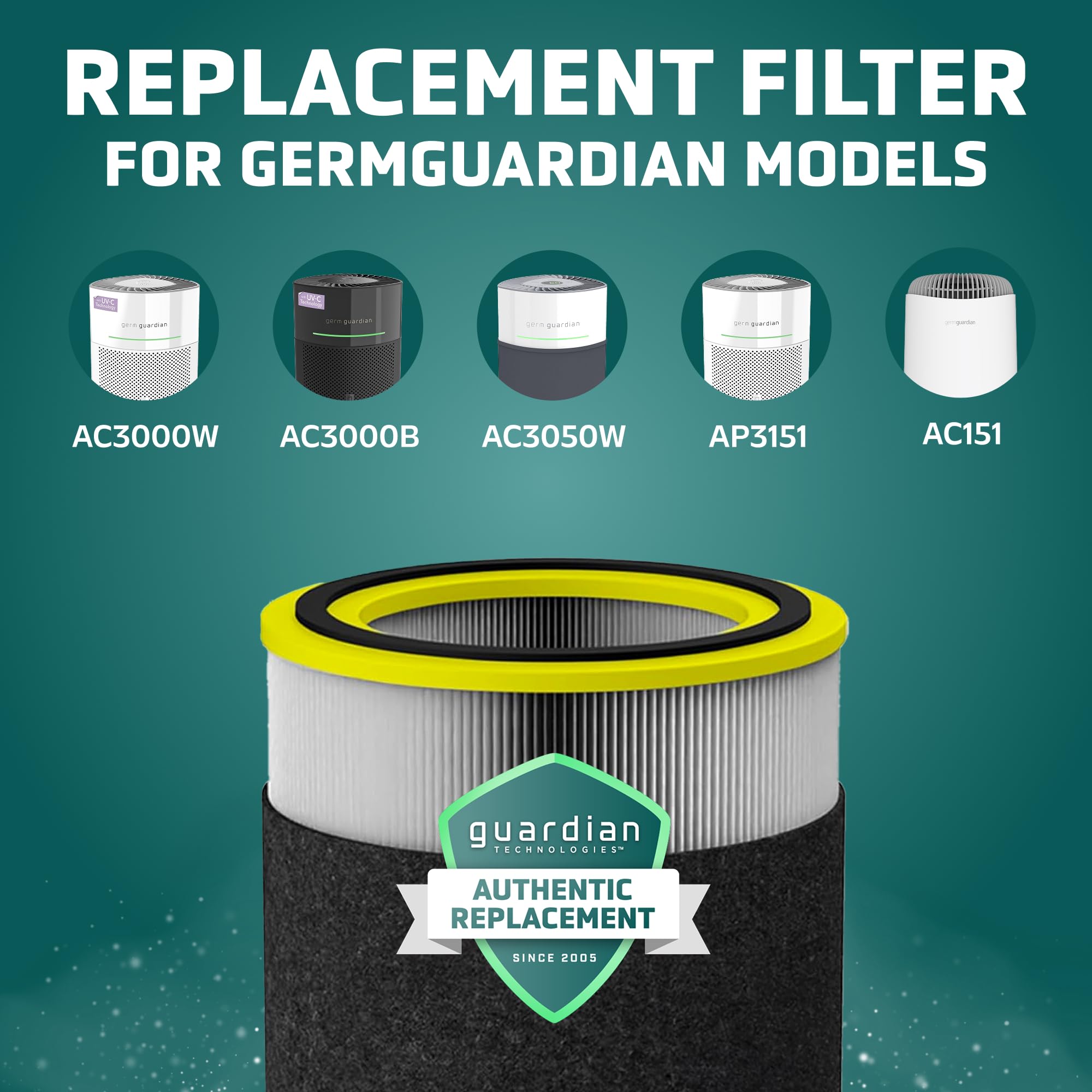 GermGuardian FLT151 activated carbon pre-filter reduces cooking and pet odors for fresher indoor air