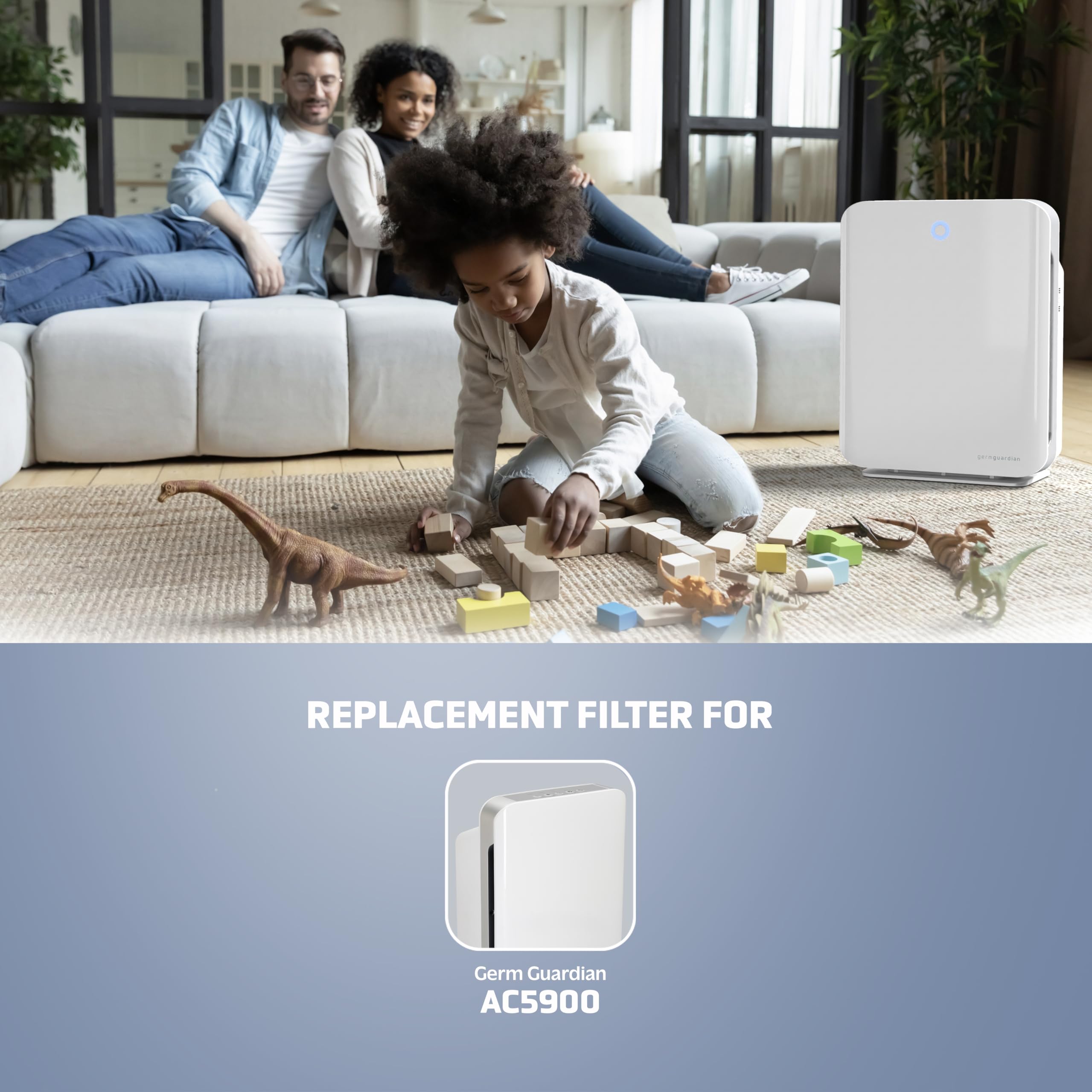 GermGuardian FLT5900 Filter J with activated carbon reduces cooking and pet odors.