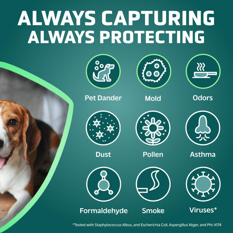 GermGuardian Pet Pure anti-microbial treatment on surface helps inhibit mold and odors.