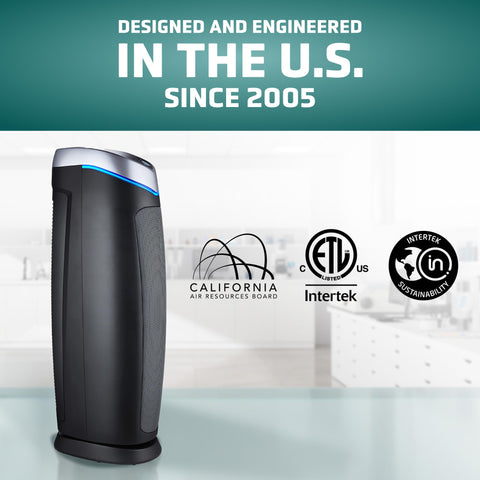 GermGuardian UV-C light reduces airborne bacteria and mold spores
