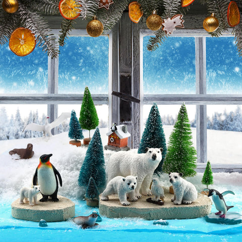 Gerrii Arctic igloo and icebergs scene boosts winter diorama realism.