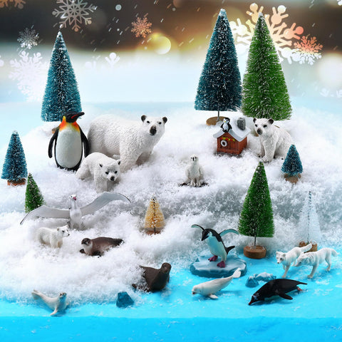 Gerrii Arctic polar bear figurine adds realism to educational dioramas.
