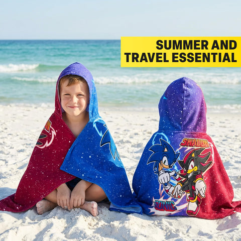 Get Trend boys travel towel poncho wrap, easy to pack for holidays.