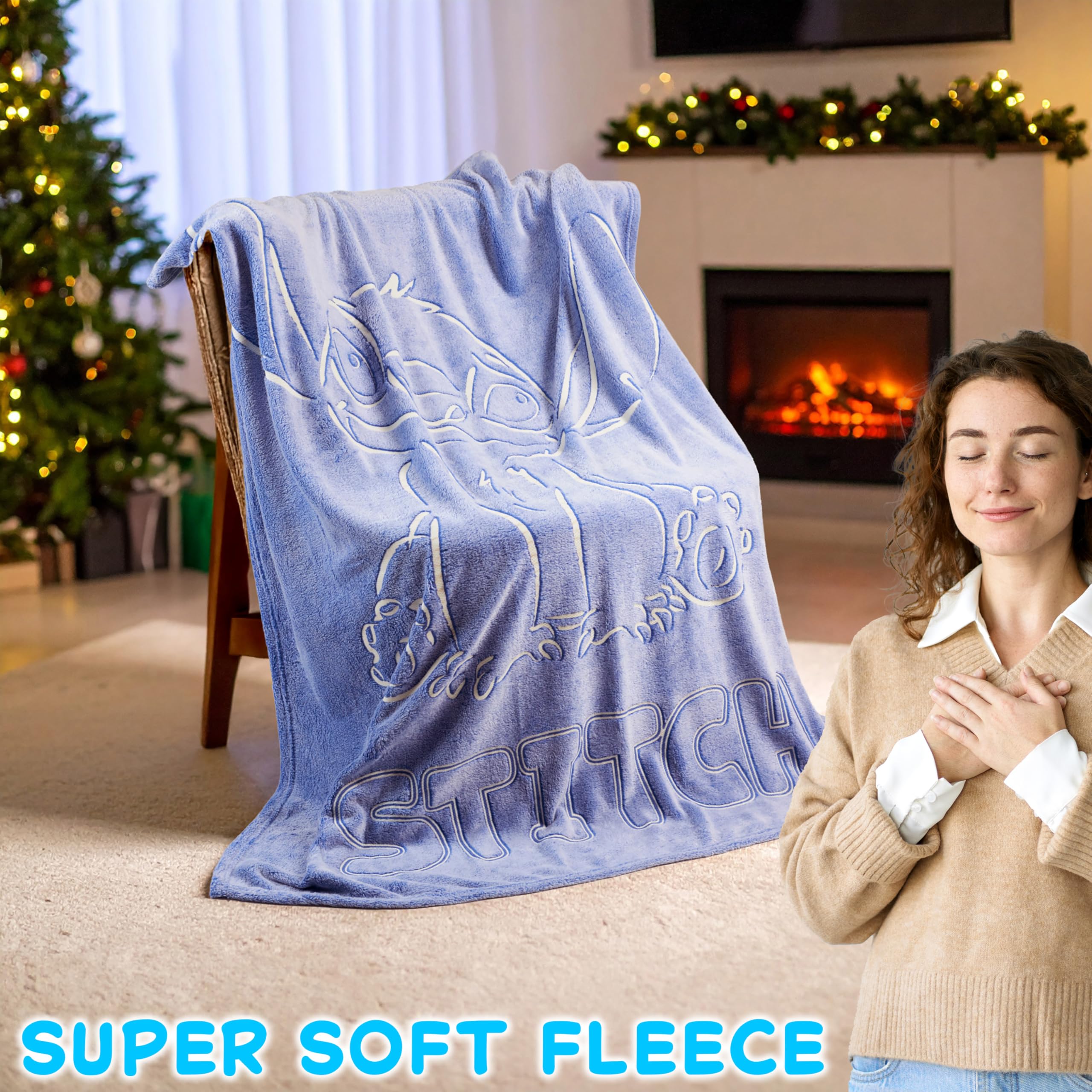 Get Trend Disney Stitch glow blanket charging in sunlight, then glowing for hours during movie nights.
