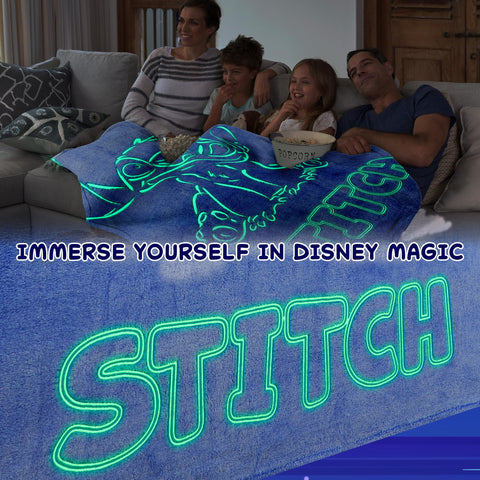 Get Trend Disney Stitch glow blanket travel-ready companion for kids and teens.