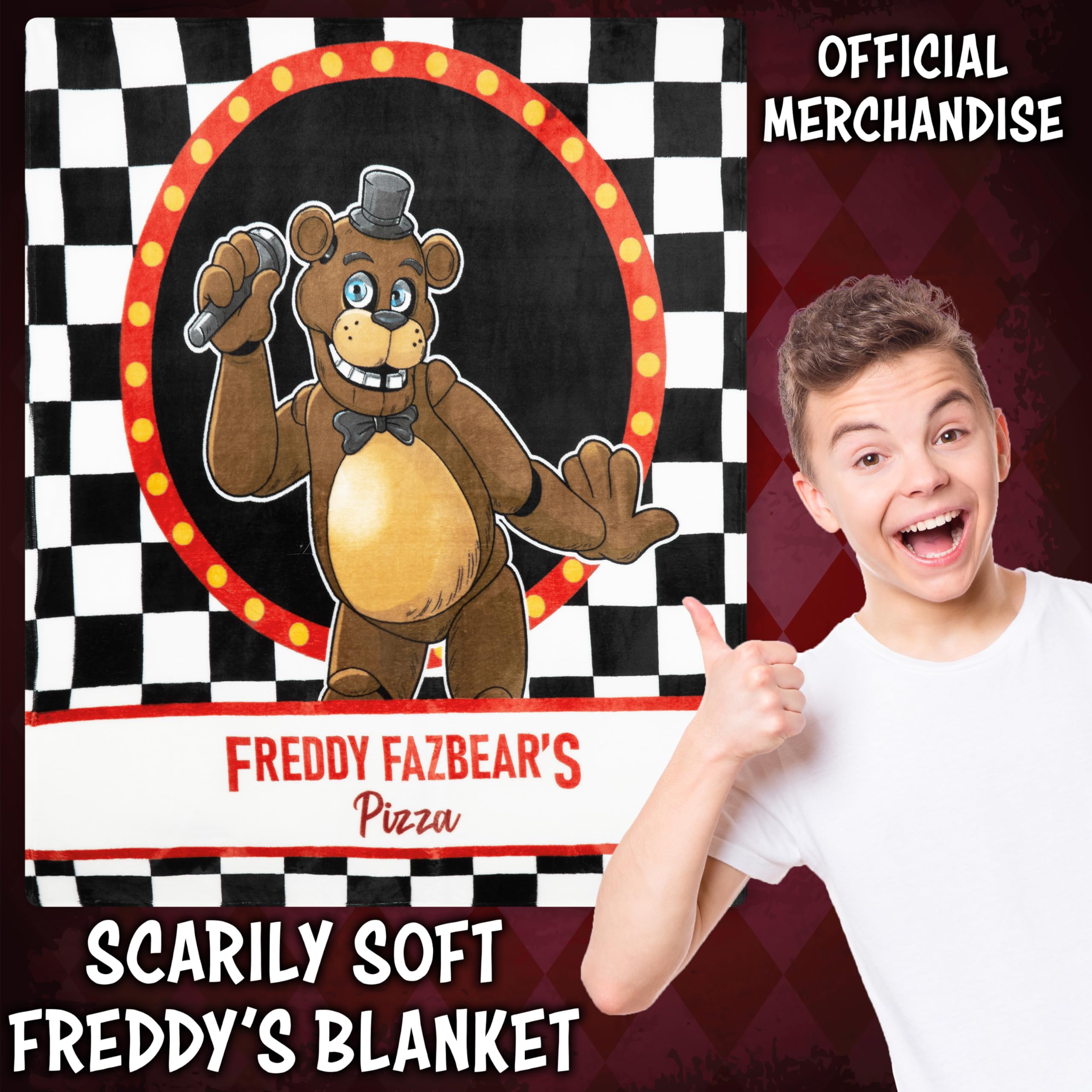 Get Trend FNAF blanket draped on bed brings warm comfort.