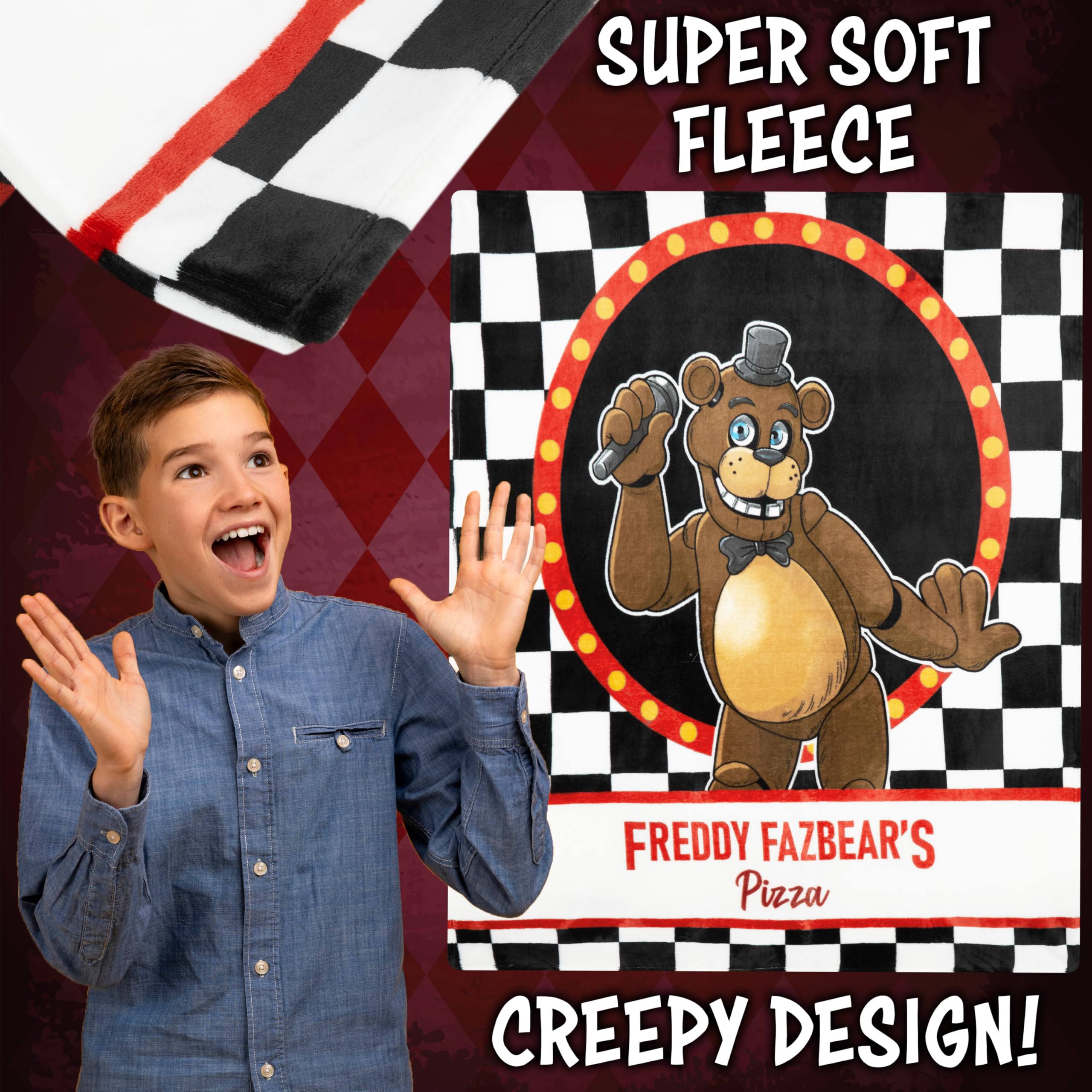 Get Trend FNAF blanket folded edges for easy travel warmth.