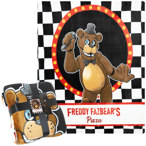 Get Trend FNAF fleece blanket front view for cozy gaming nights.