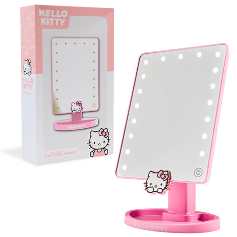 Get Trend Hello Kitty LED vanity mirror with space-saving design for desks and vanities