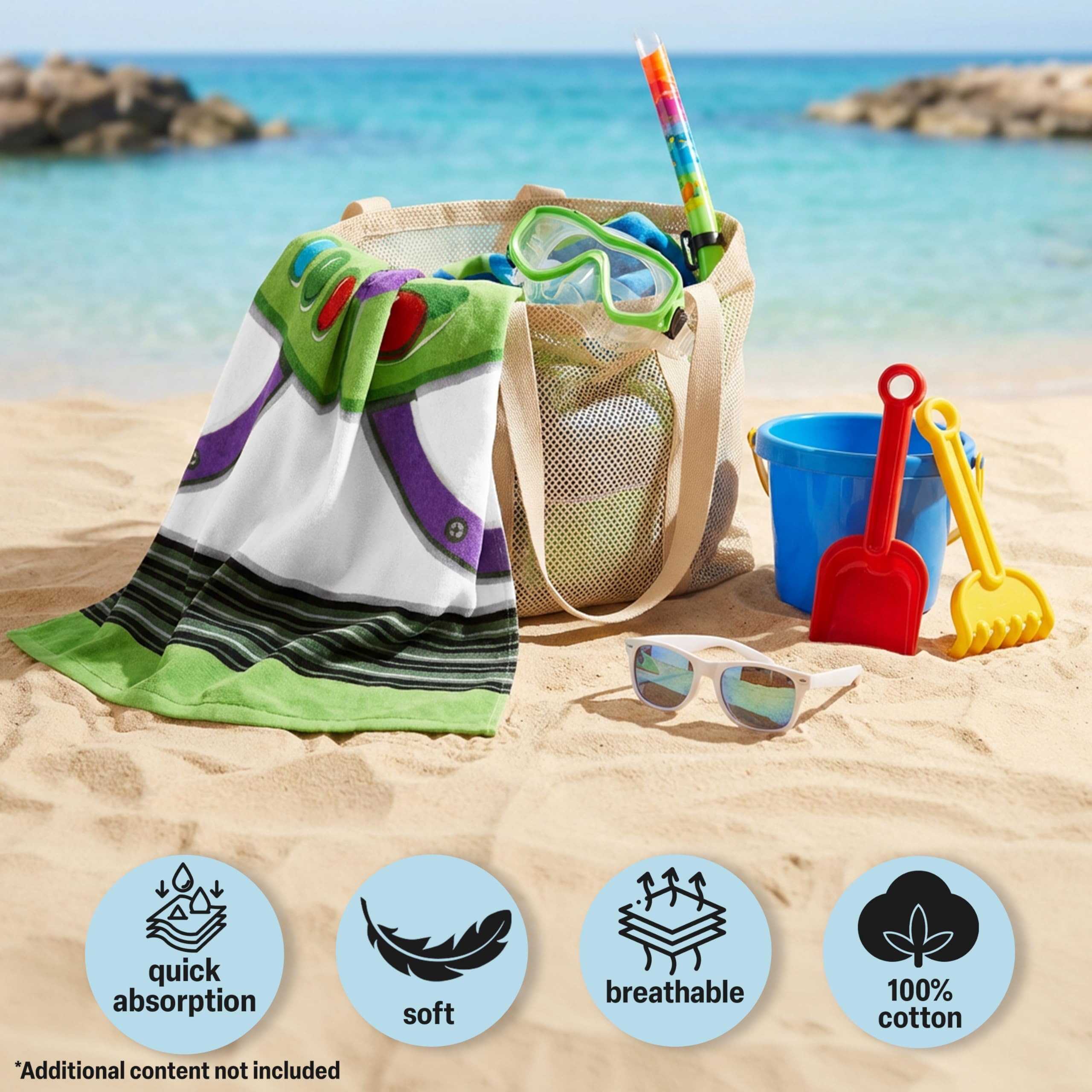 Soft cotton kids towel offers absorbent comfort for travel and baths