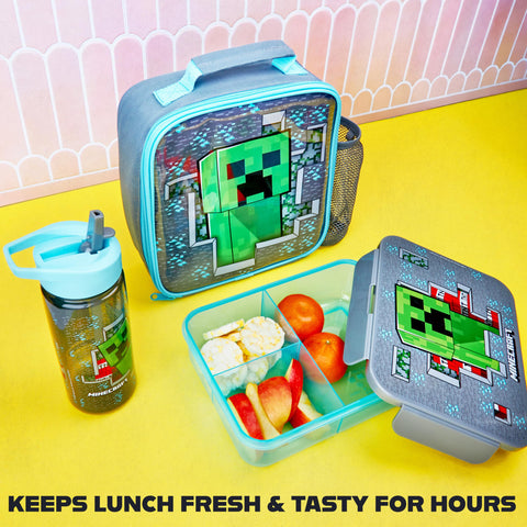 Get Trend Minecraft Creeper print design on kids lunch set for fun feel