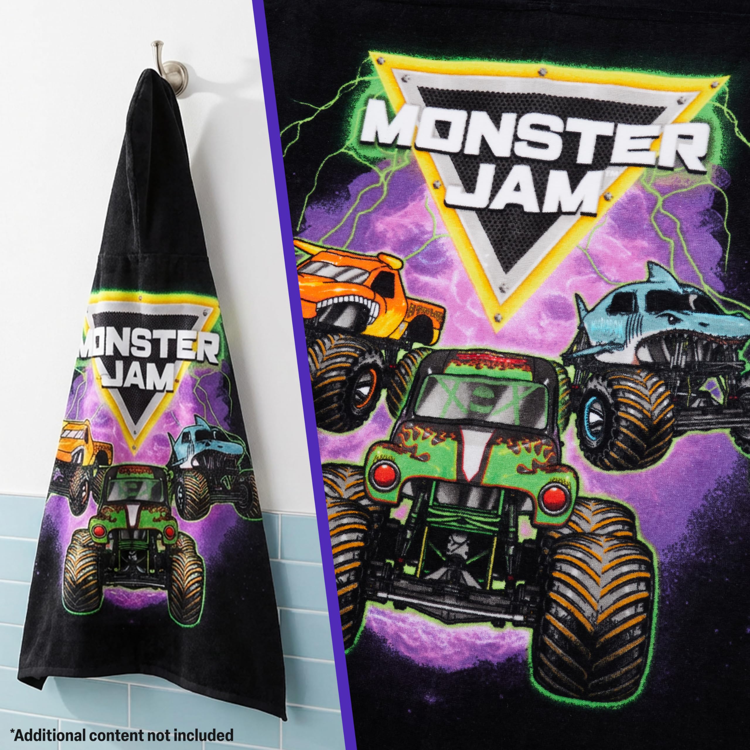 Get Trend Monster Jam towel 49x30 size offers practical wrap after pool.