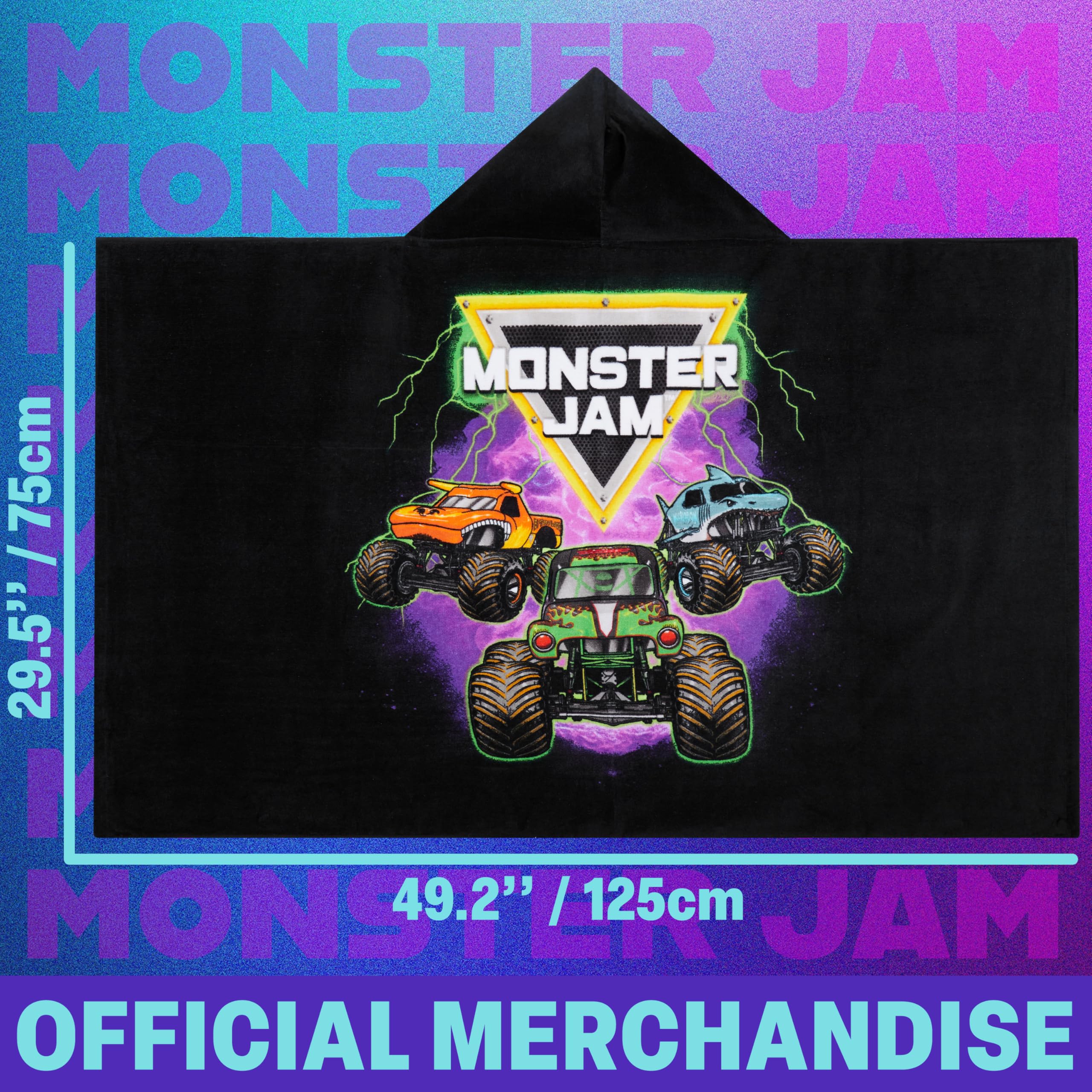 Get Trend Monster Jam towel soft breathable cotton for gentle skin.