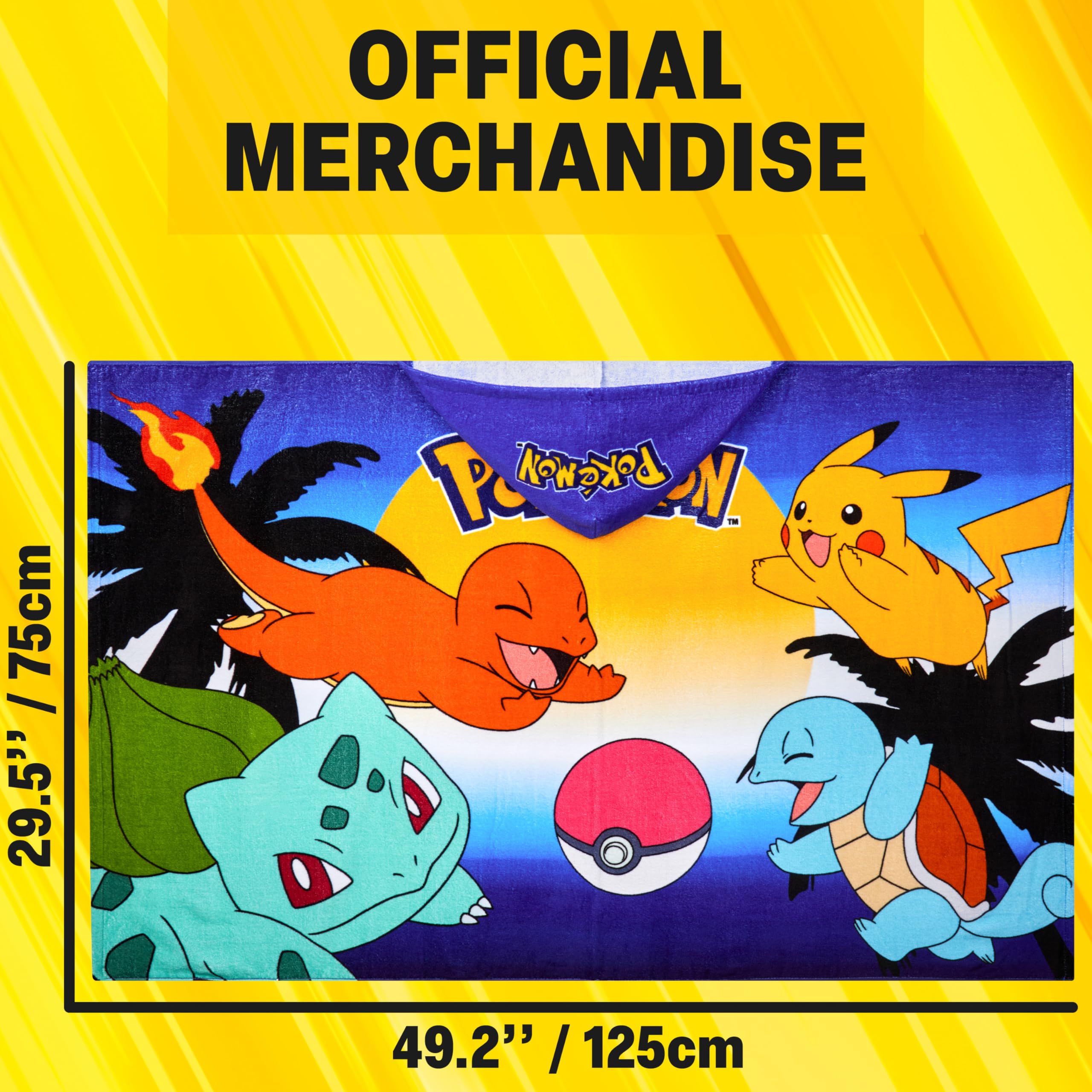 Get Trend Pokemon hooded towel suited for travel and pool trips.