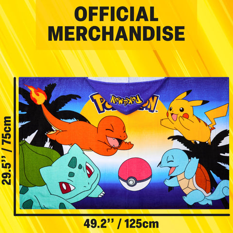 Get Trend Pokemon hooded towel suited for travel and pool trips.