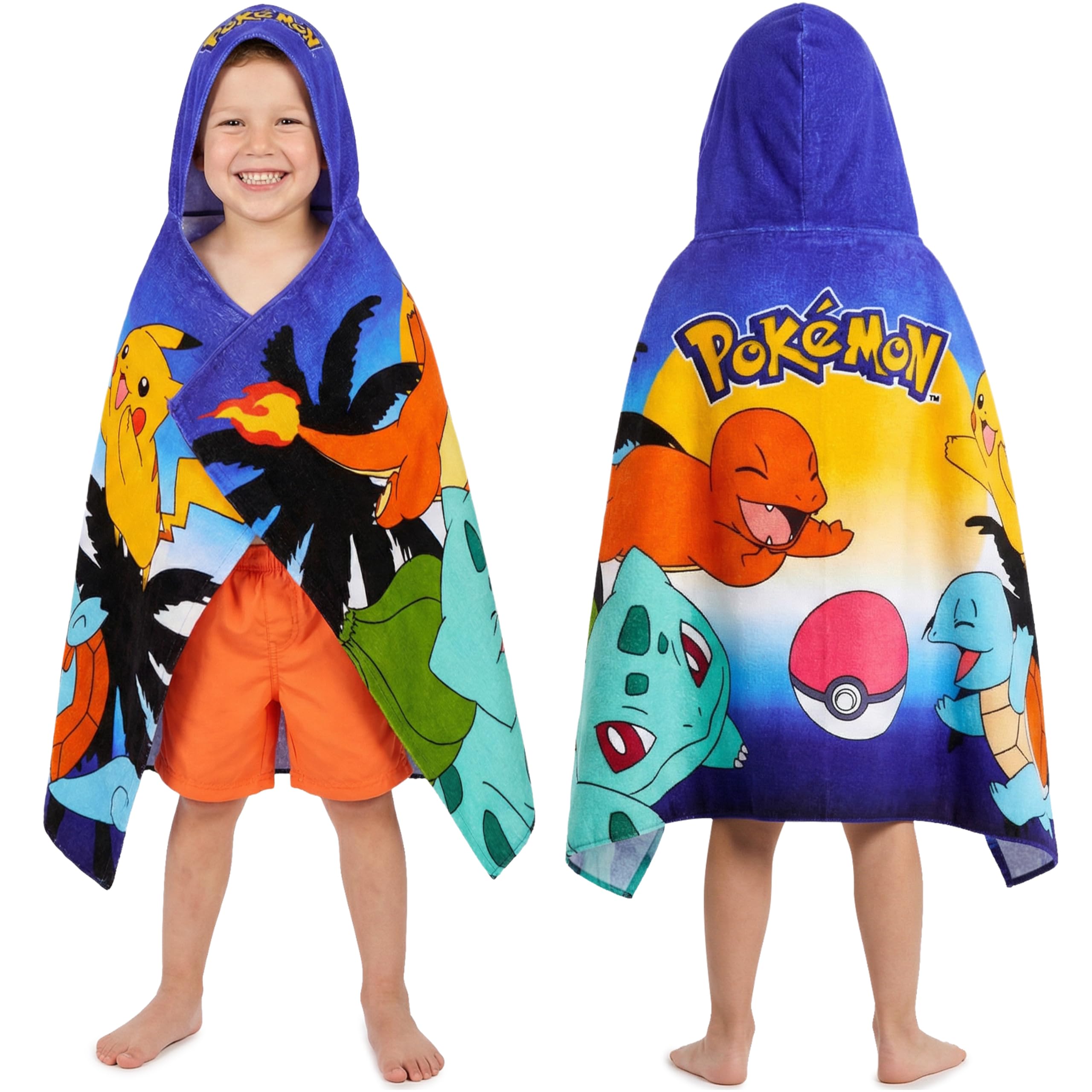 Get Trend Pokemon hooded towel with Pikachu design for playful post-swim drying.