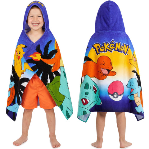 Get Trend Pokemon hooded towel with Pikachu design for playful post-swim drying.