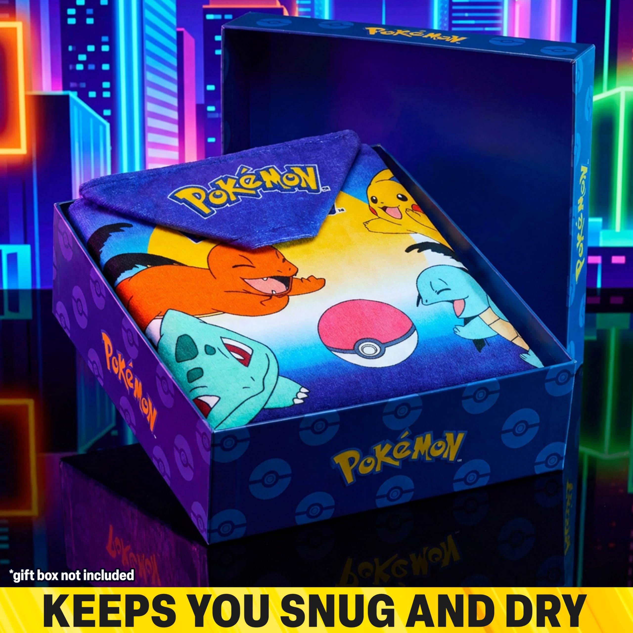 Get Trend Pokemon hooded towel pockets add secure wrap storage.