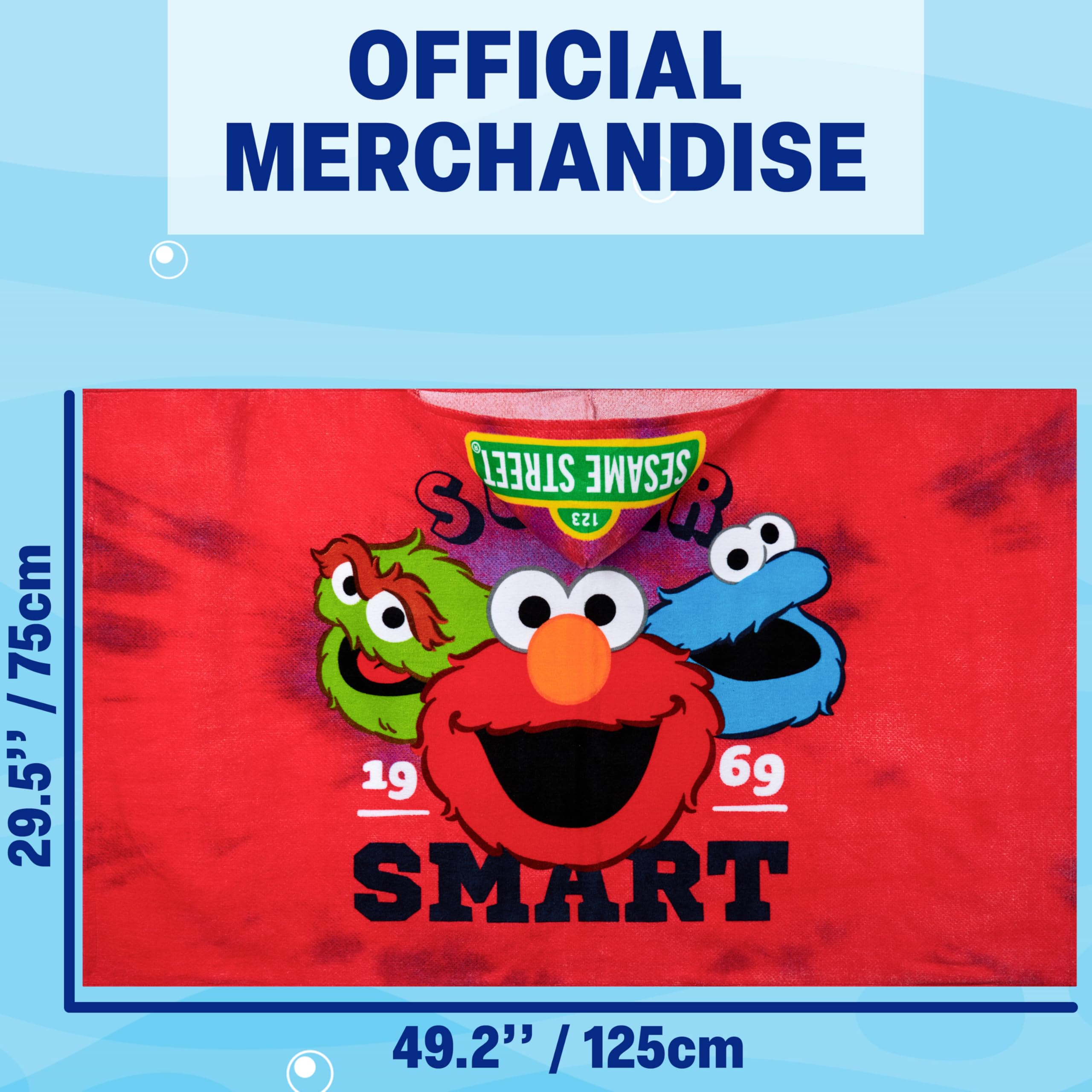 Get Trend Sesame Street hooded towel absorbent fabric dries quickly after splashes.