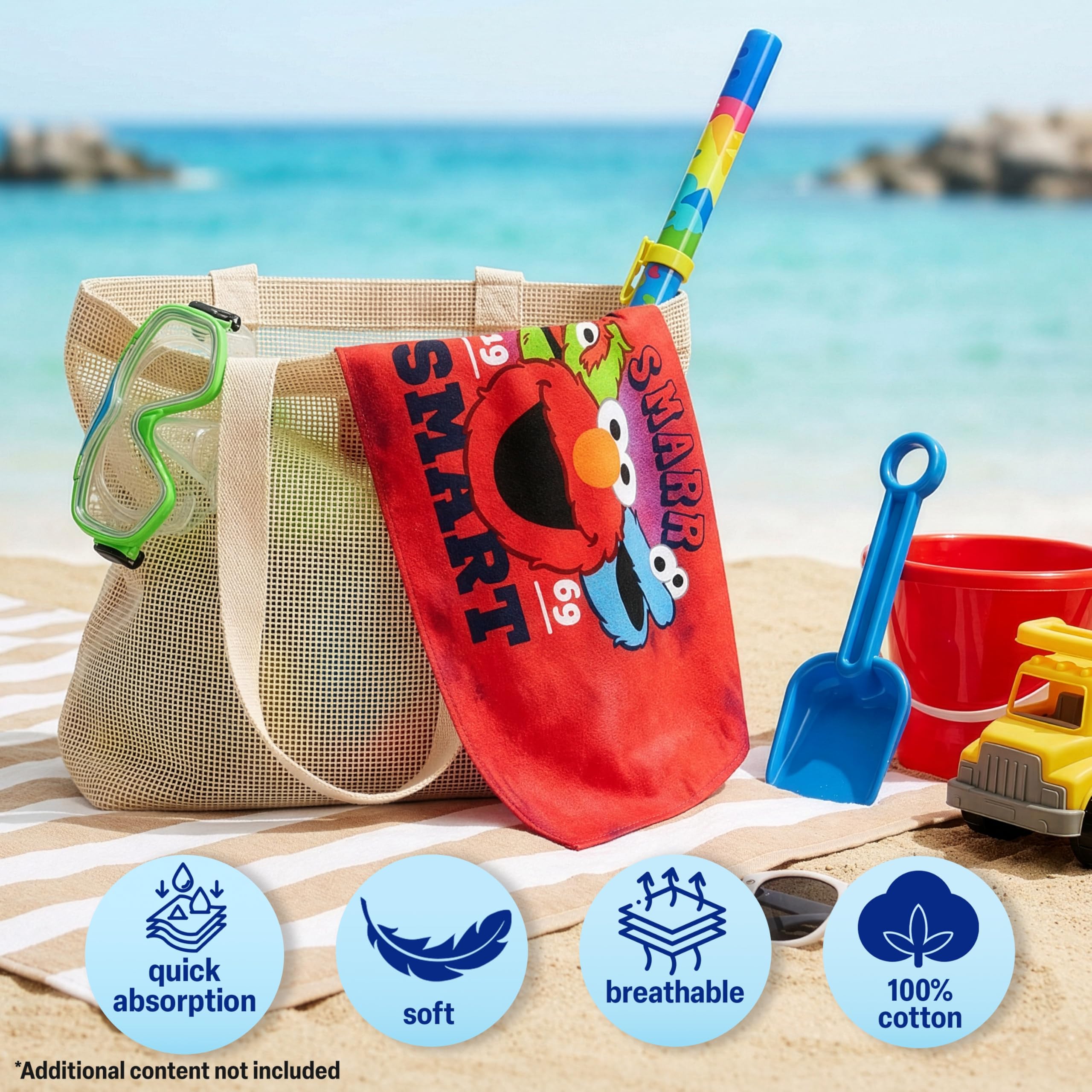 Get Trend Sesame Street hooded towel soft cotton for gentle skin.