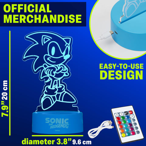Get Trend Sonic The Hedgehog night light offers 16 colors for customizable ambiance.
