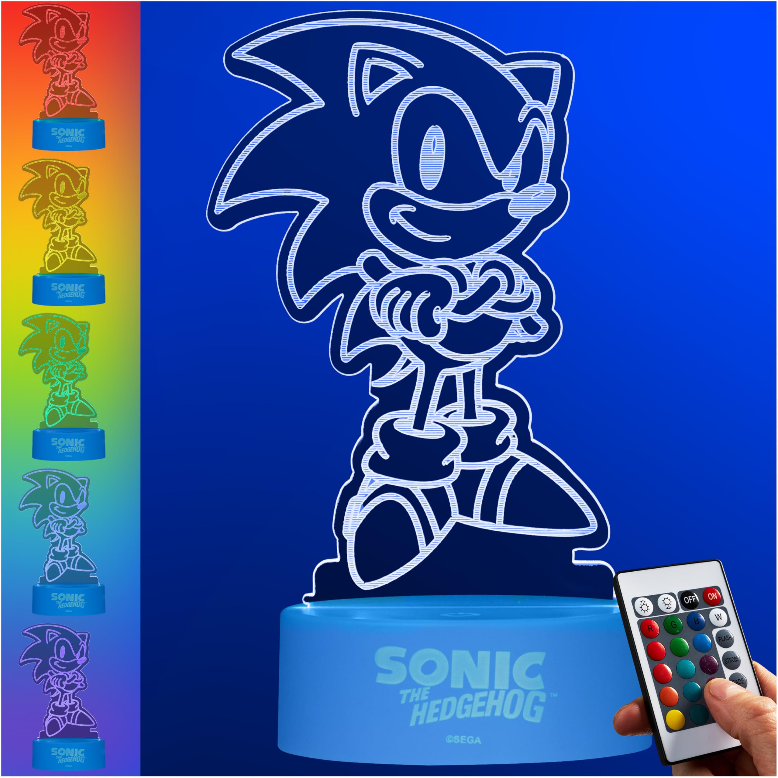 Get Trend Sonic The Hedgehog night light base with matte finish adds subtle glow to desks.