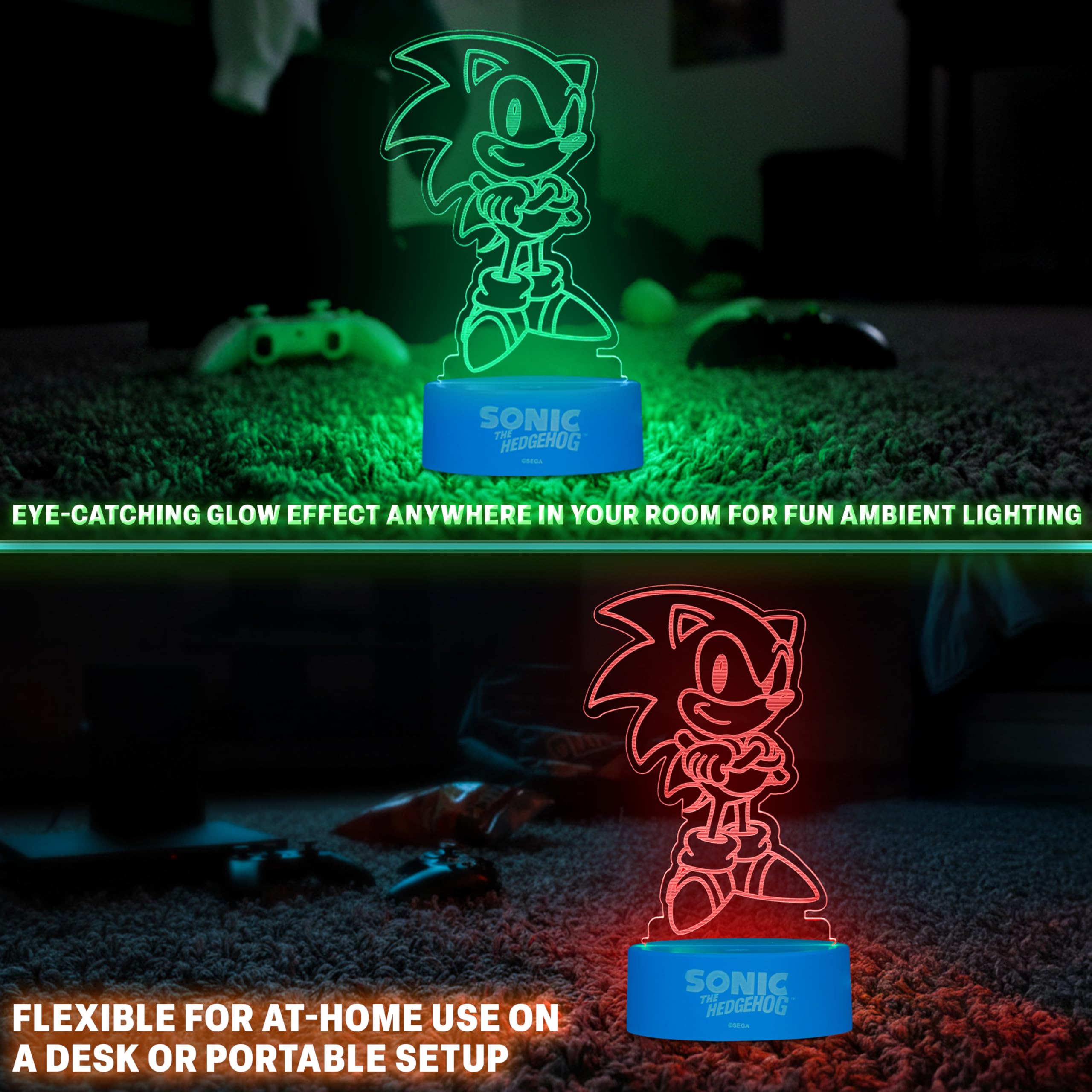 Get Trend Sonic The Hedgehog night light USB powered for desks and dorm setups.