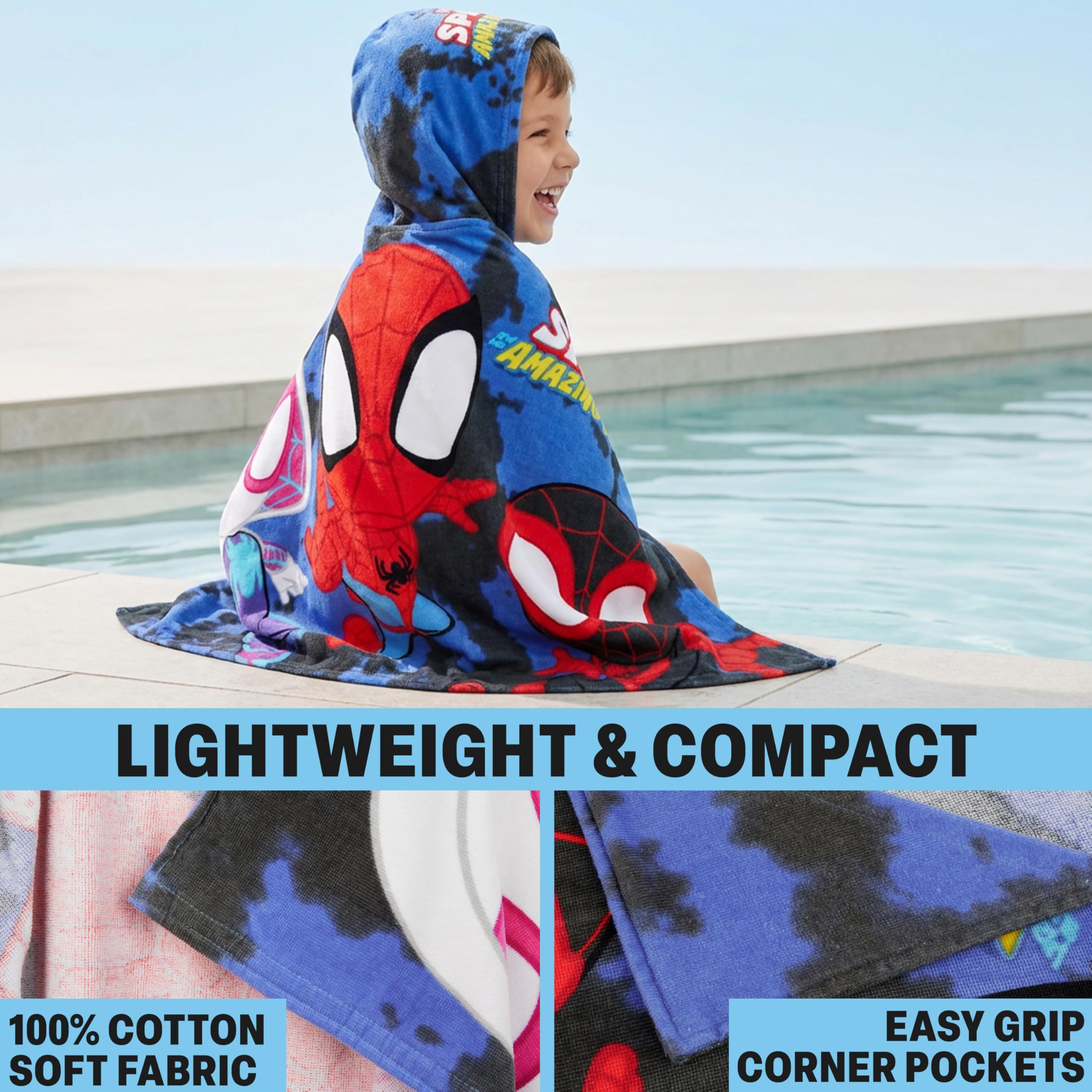 Get Trend Spidey towel pool-ready for pool days, beach trips, and water play.