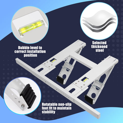 Getlstub air conditioner bracket, extended-length design, fitting different window widths.