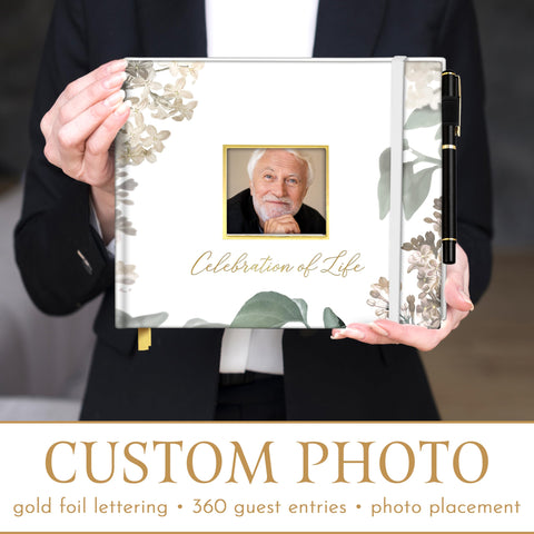 GetProducts Elegant White Funeral Guest Book layout supports three entries per page