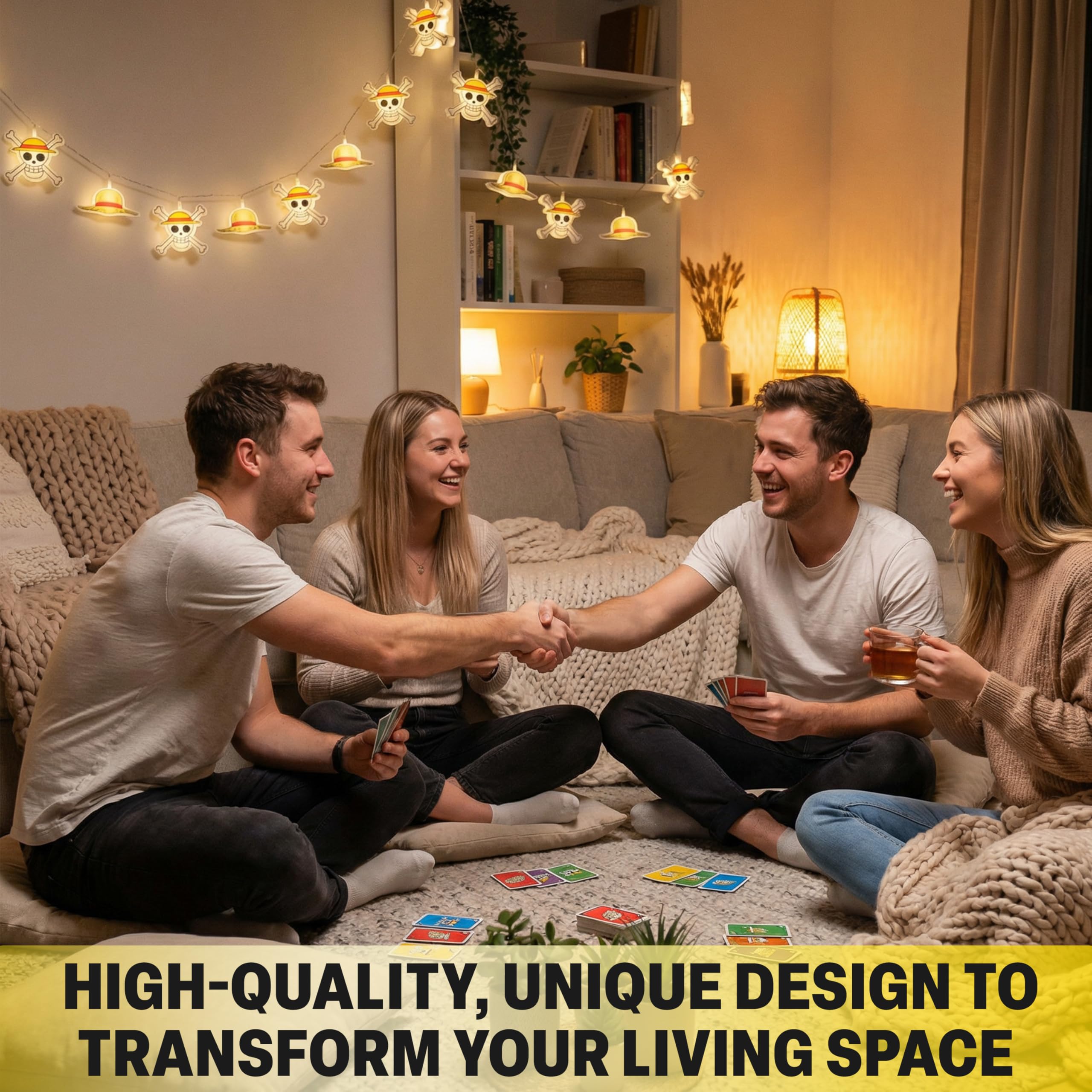 Get Trend copper-wire lights drape easily over shelves.