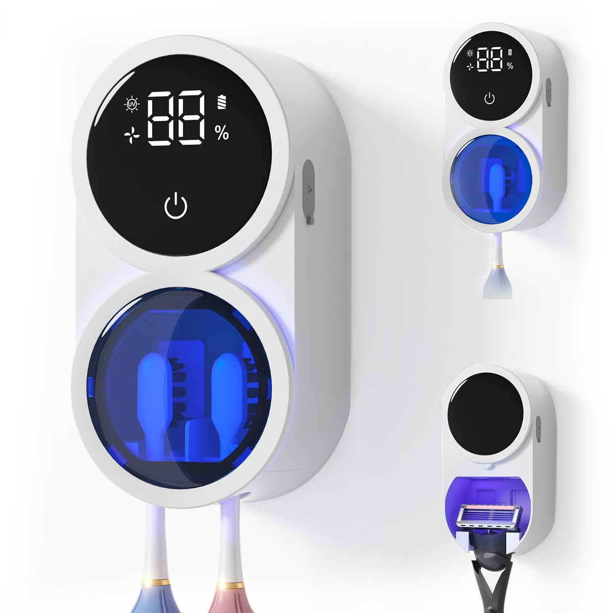 GEVOODIX toothbrush sanitizer holder wall-mounted auto-cover keeps brushes clean and neatly organized.