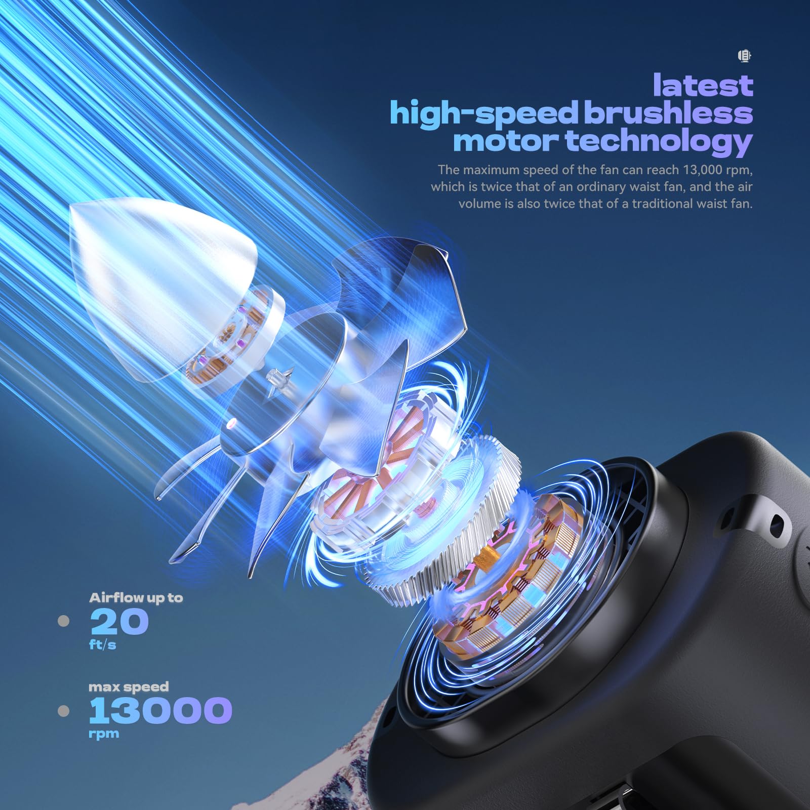 Gewanolla waist fan with four speeds lets you tailor airflow precisely