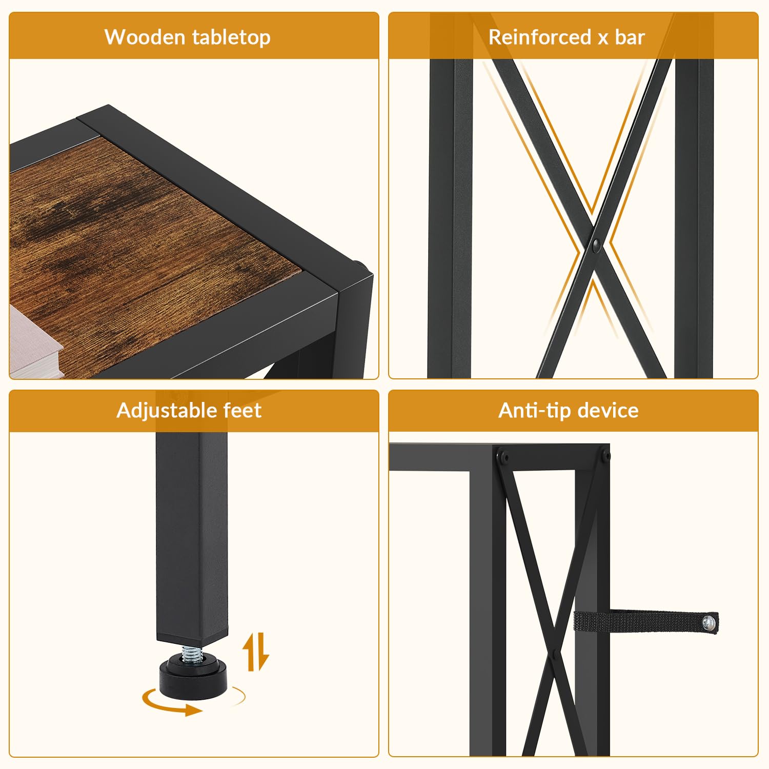 Gewudraw 70in skinny sofa table assembly steps presented
