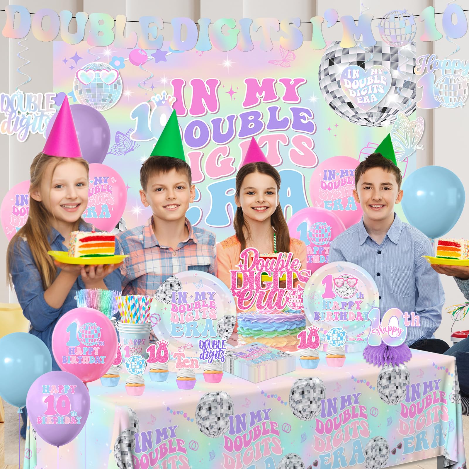 Gexlaju tablecloth 10th birthday adds color and keeps mess off the party surface