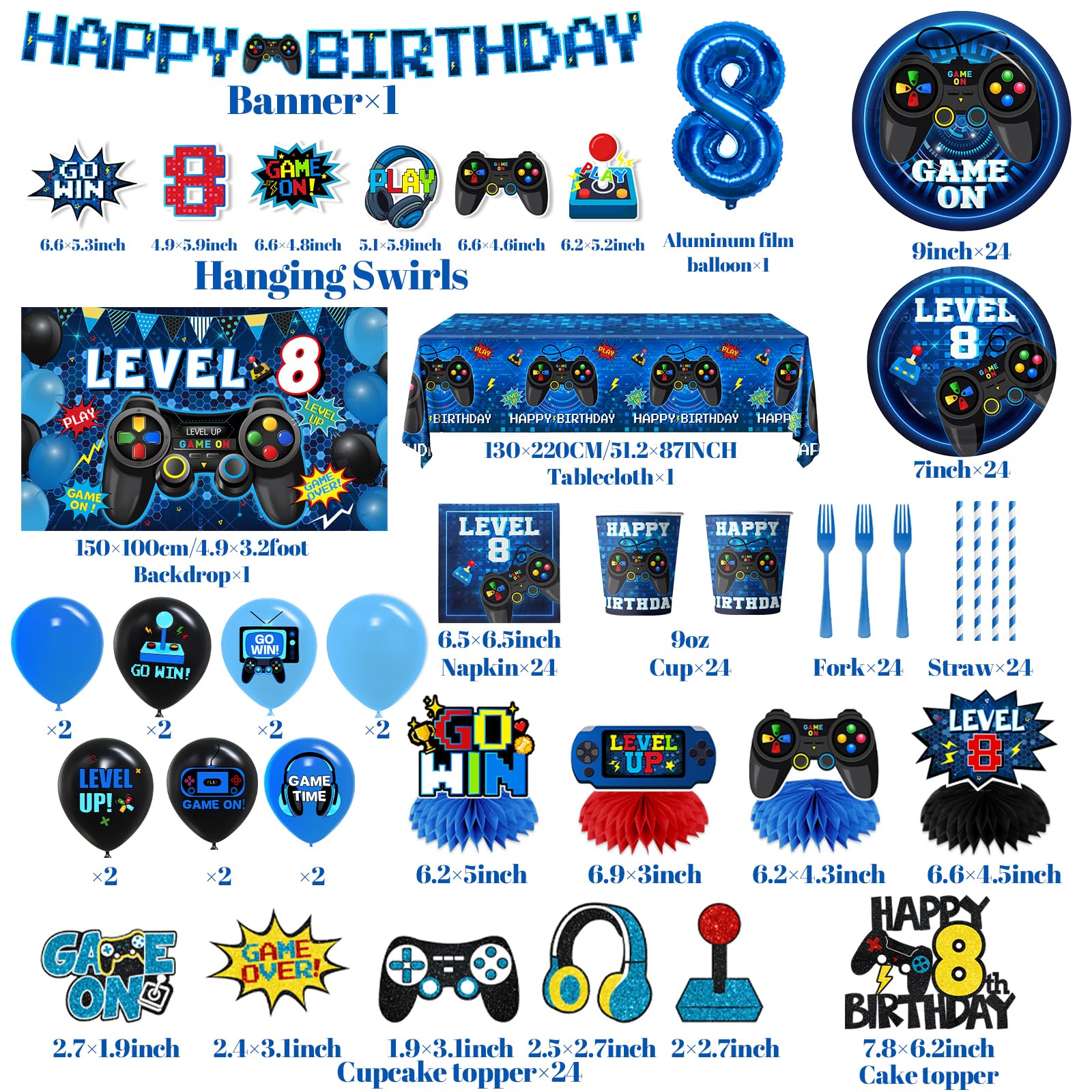 Gexlaju gamer party centerpieces provide bright focal accents at tables