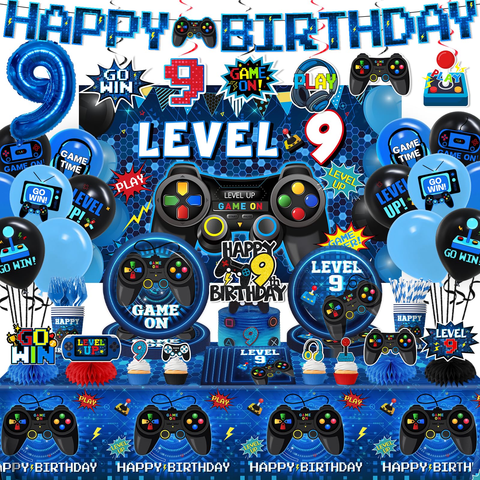 Gexlaju Level 9 banner elevates party ambiance and gamer vibe