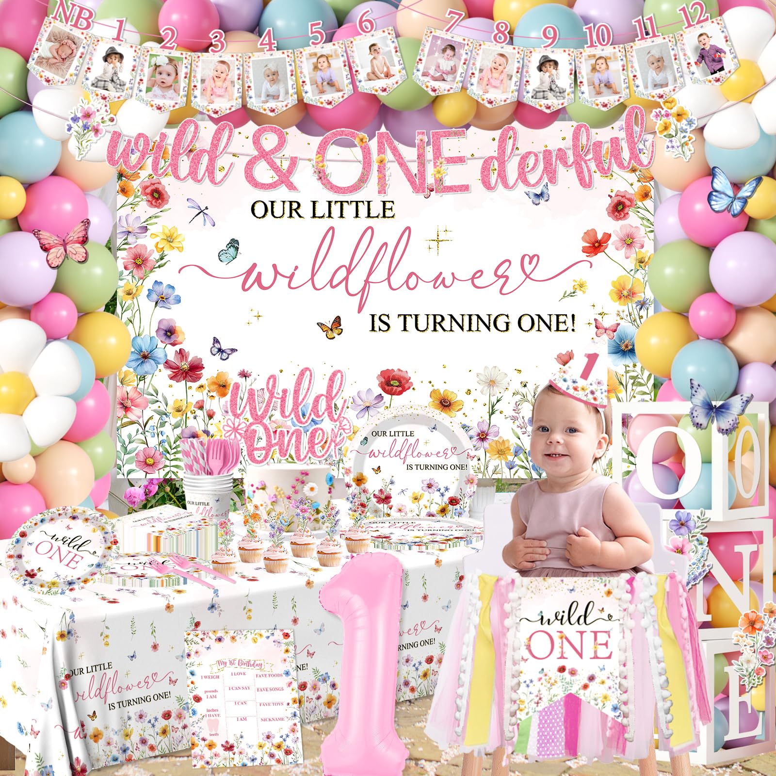Gexlaju Wildflower backdrop 5x3ft for memorable photo moments.