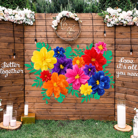 Geyee red giant paper flower for bold wedding arch accents.