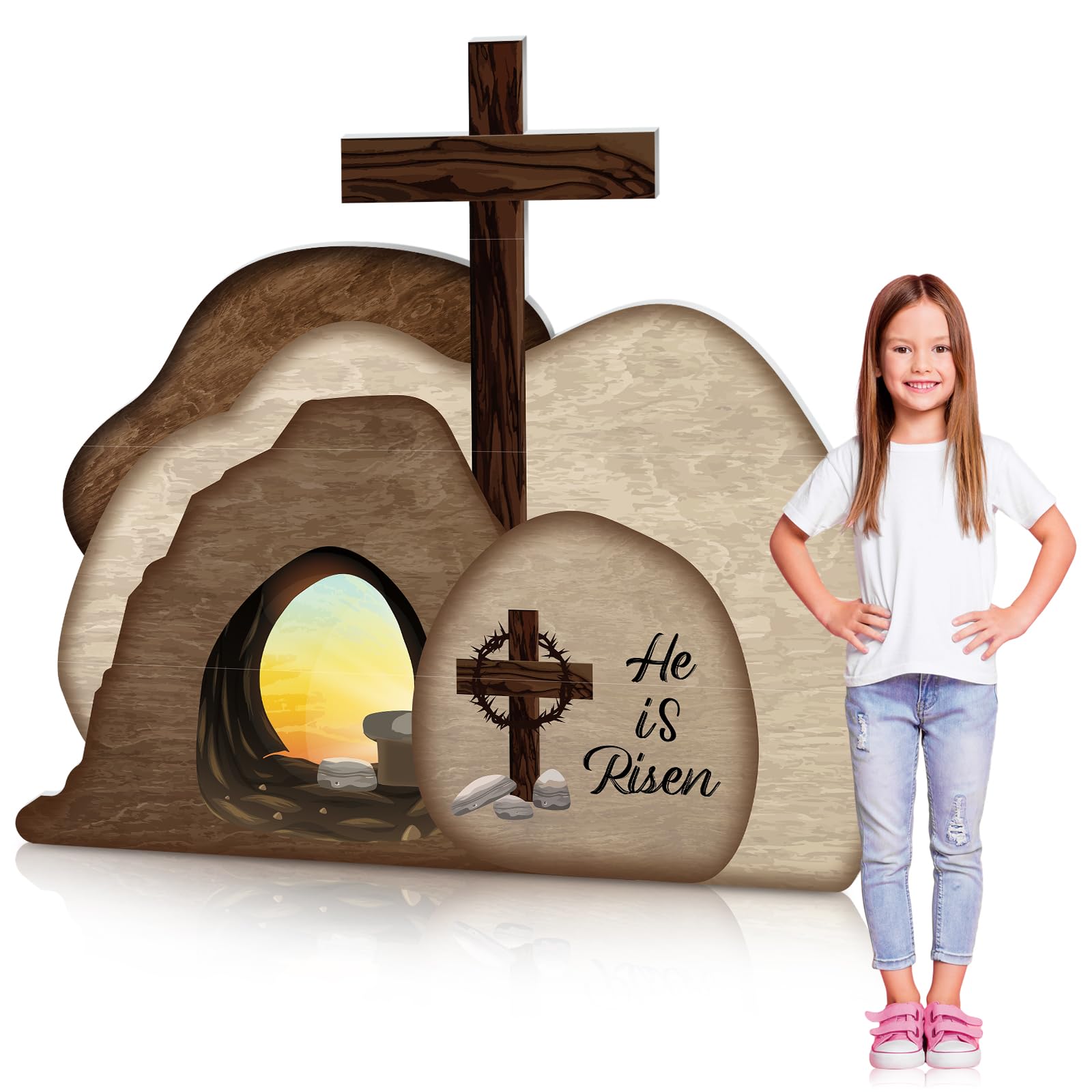 Geyoga Easter tomb decor front view for home display or photo backdrop